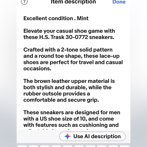 Trask men’s size 10 M 2 Tone Leather Shoes sneakers Comfort Lace up Lindsey MINT - Picture 13 of 14